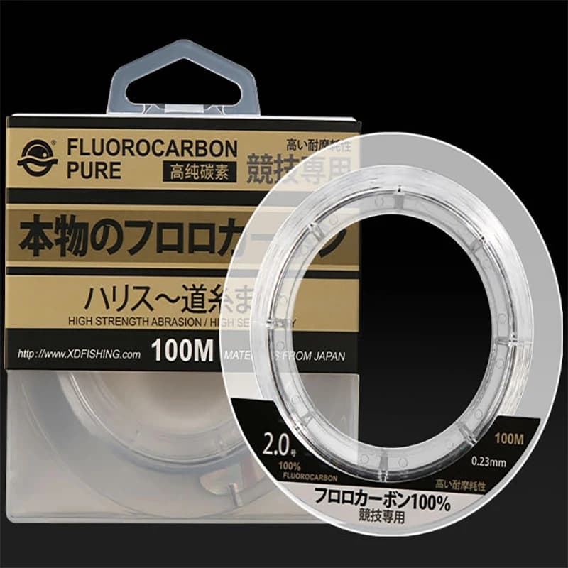 Ligne de pêche fluorocarbone 99% 100M importée Japon, bas de ligne traçante 1-25kg pour pêche en mer