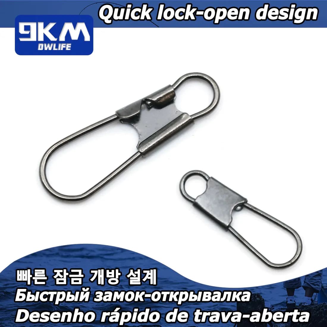 Snap pêche acier inoxydable 50 pièces 9km clips rapides changement facile eau douce mer