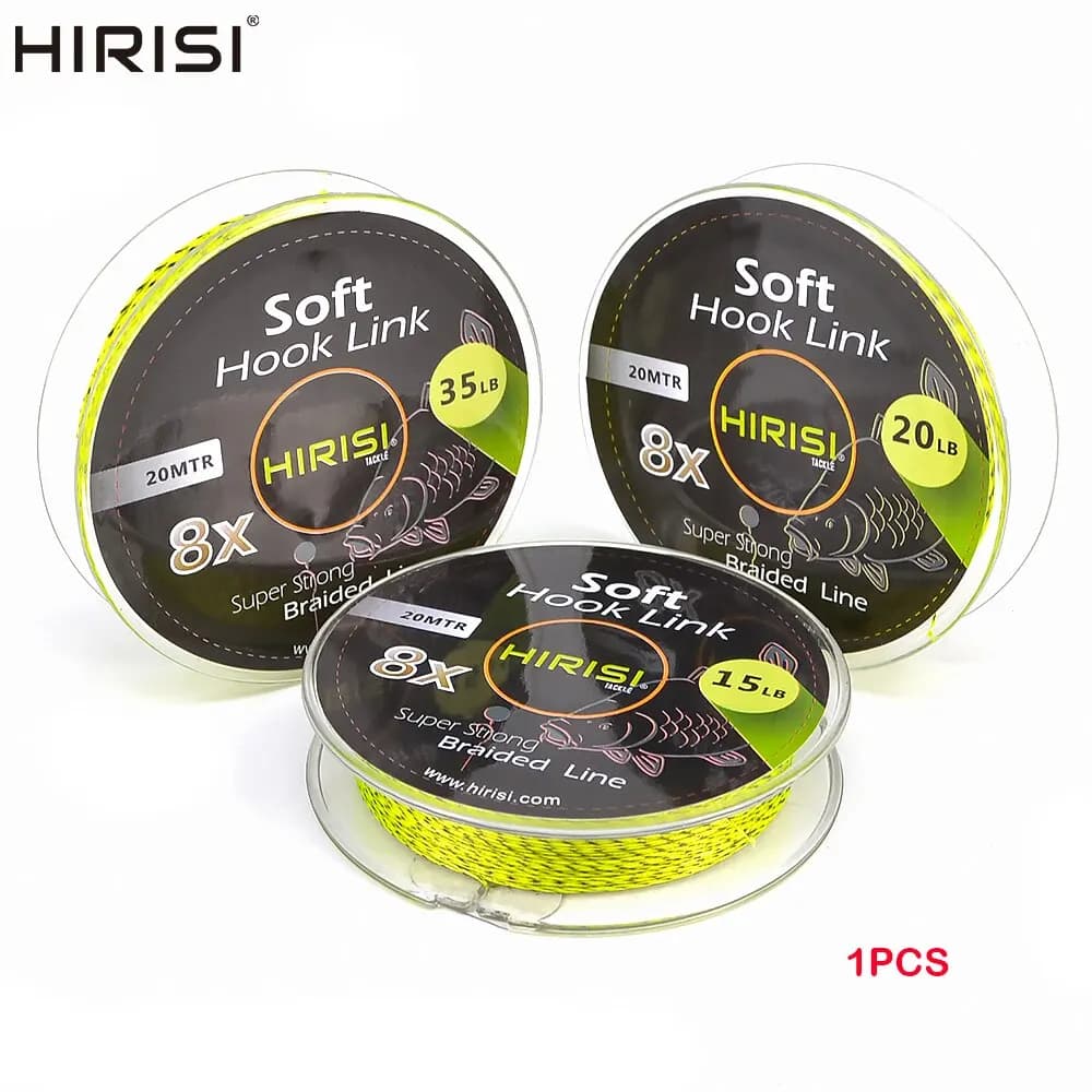 Hirisi Leadcore Braid 20m 8 brins ligne carpe souple avec montage hair rig pour pêche précise