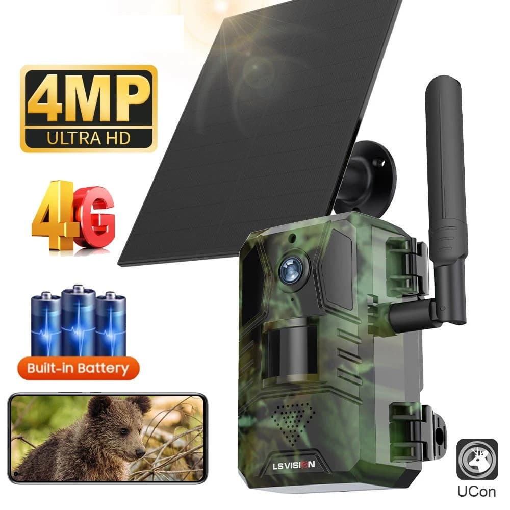 Caméra 4G solaire camouflage - Surveillance mobile full color nuit 4M pour pêche discrète