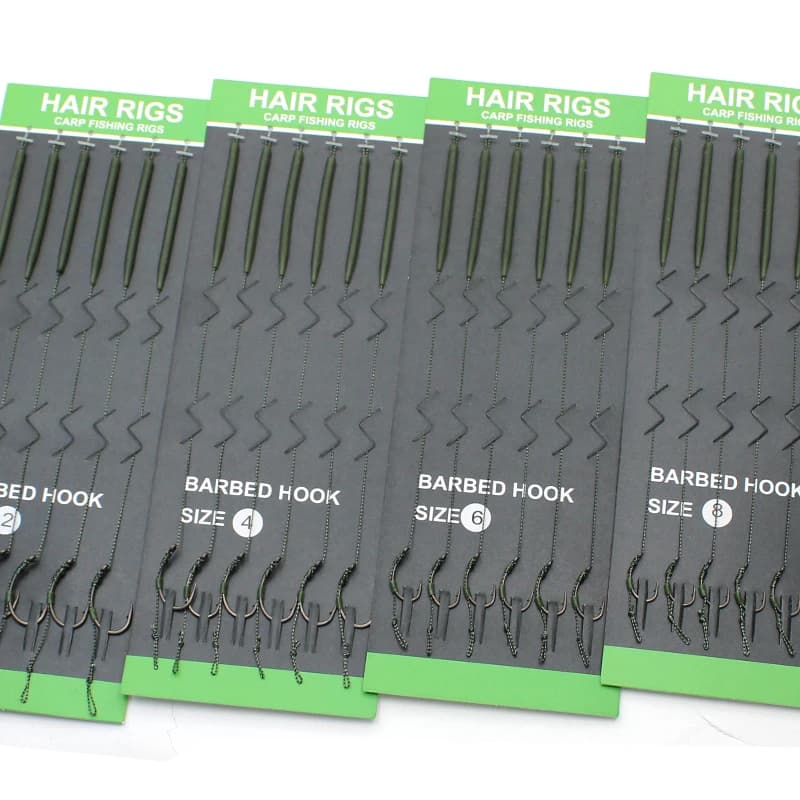 Leader hair rigs pour pêche carpe avec ligne tressée - Montages prêts pour bouillettes et feeder fishing