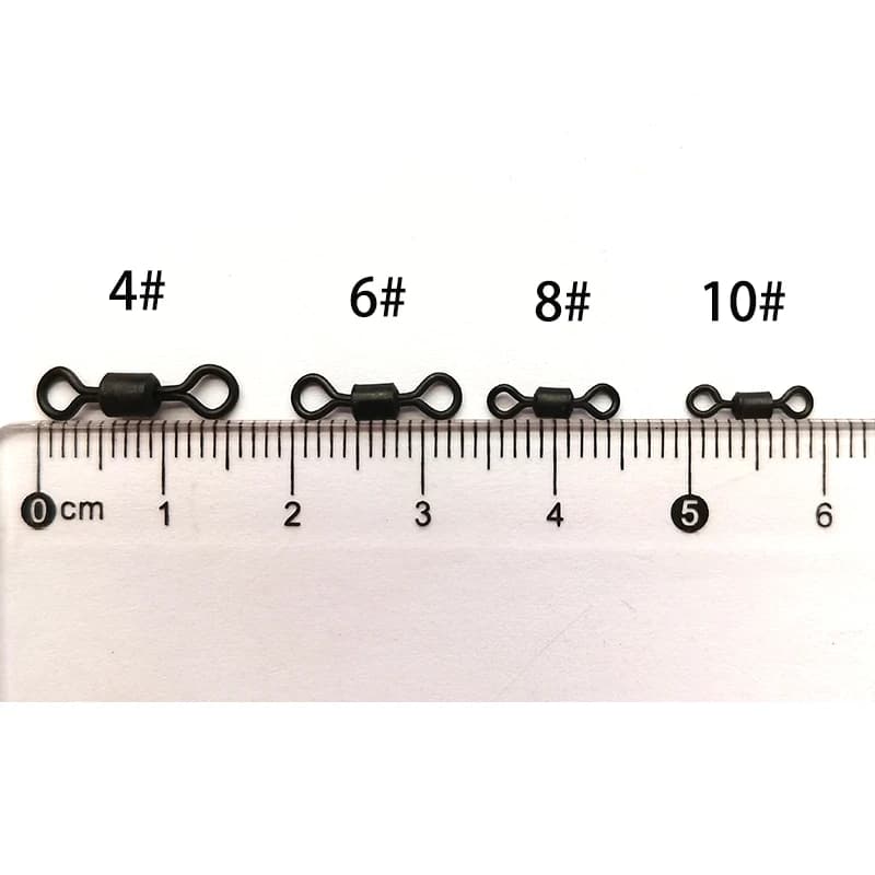 Émerillons barrel snap 50 pièces noir mat pour pêche - Connecteurs ligne leurre hameçon pêche carpe