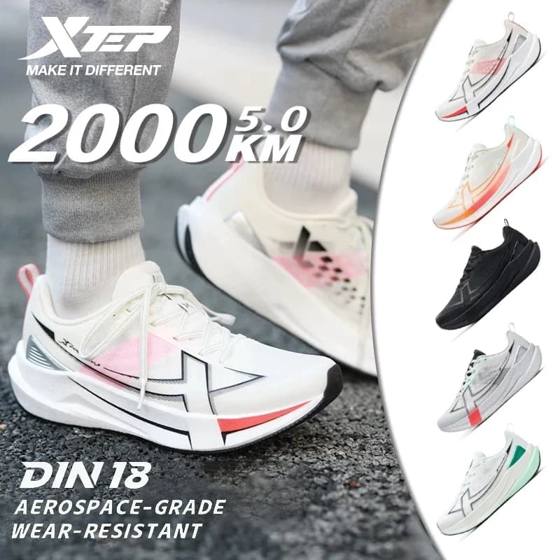 Chaussures marathon Xtep pêche durable - Sneakers amorti professionnel course légère street