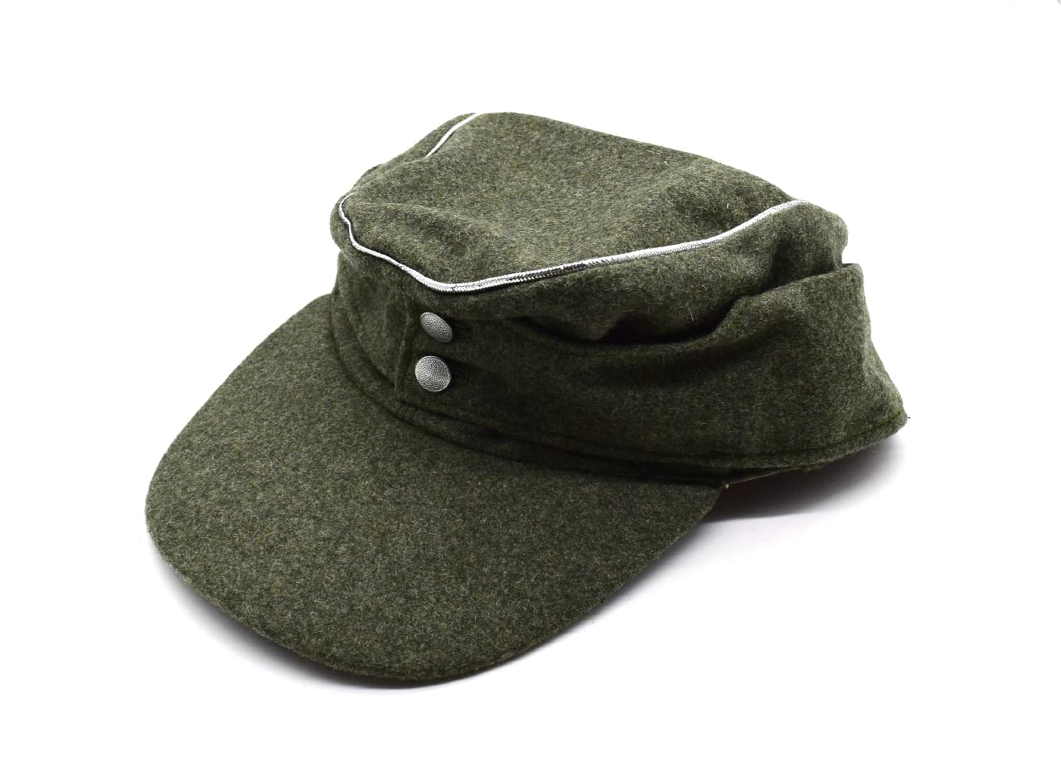 Casquette militaire allemande M43 officier laine pêche reenactment vert field panzer authentique