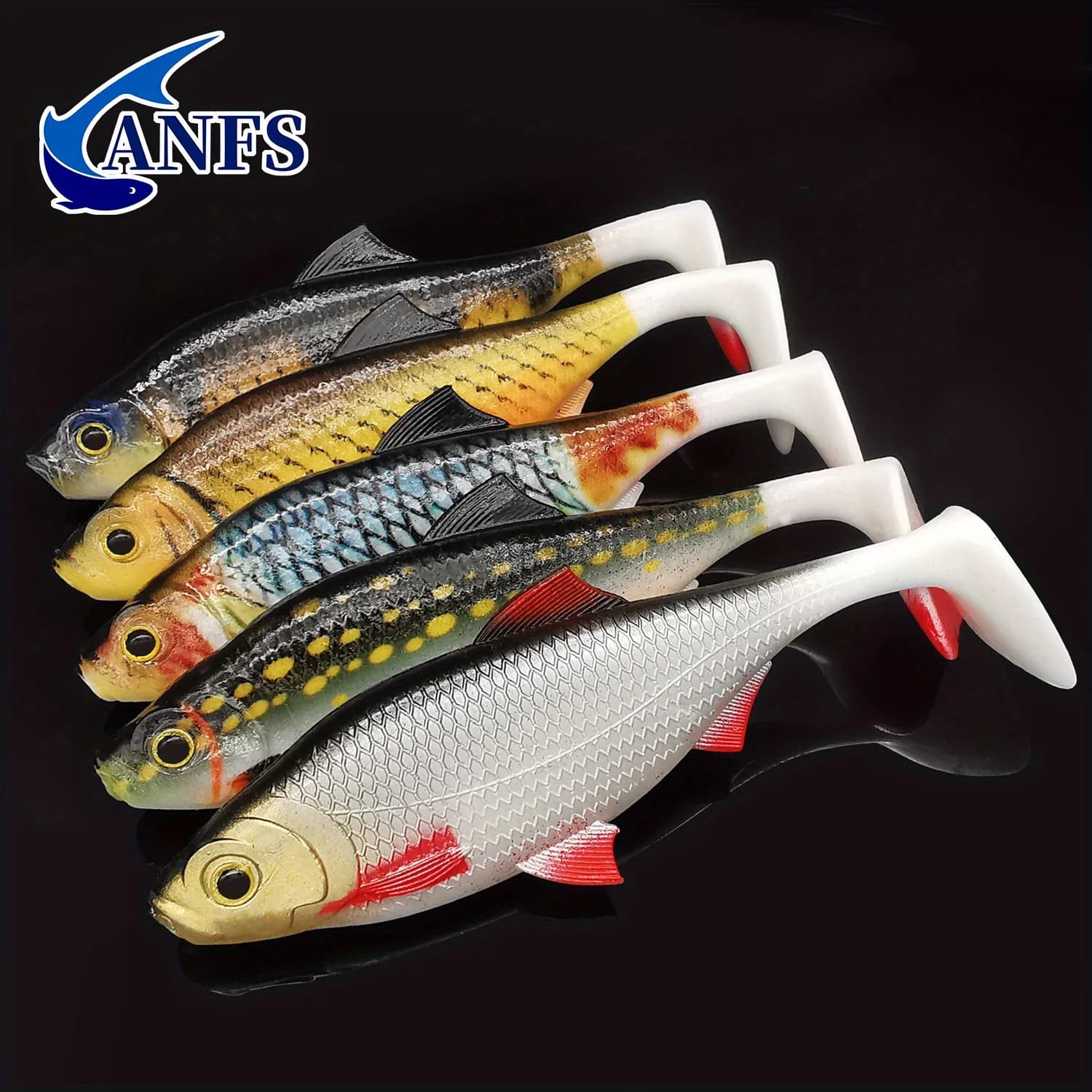 Kit pêche ANFS 2 leurres souples 14cm 3D pour sandre et silure - appâts artificiels complets