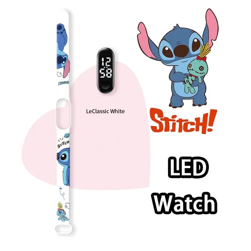 Montre Lilo & Stitch Disney enfant LED lumineuse étanche sport silicone cadeau anniversaire