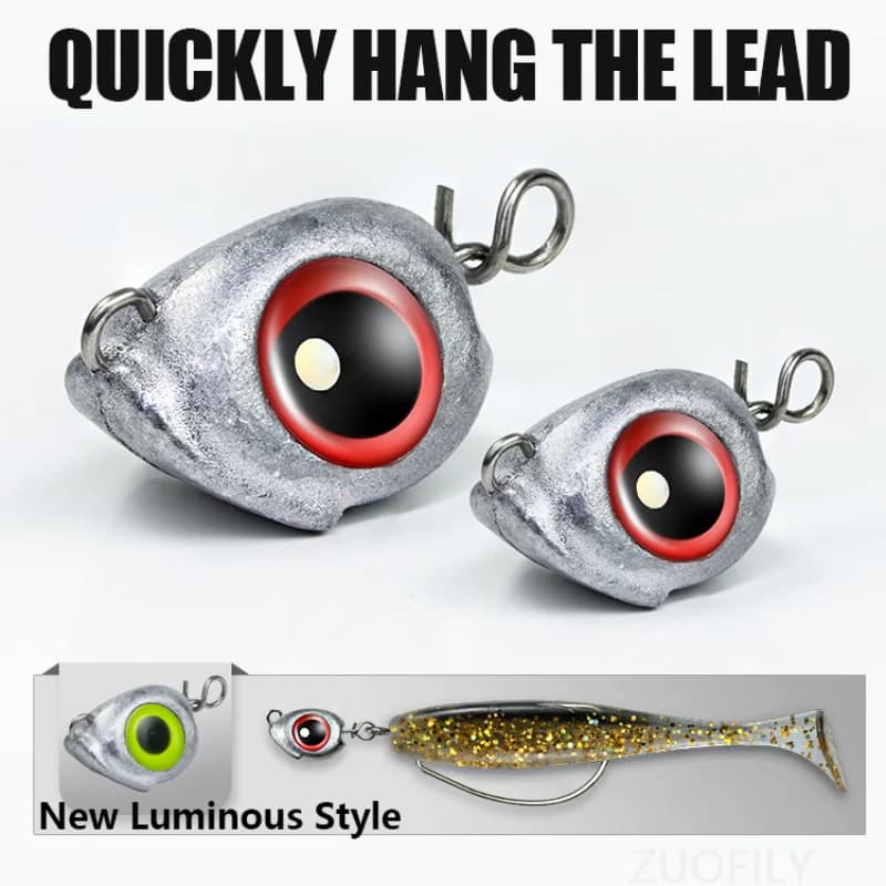 10 plombs luminescents anti-accrocs pour pêche du bar en drop shot et leurres crankbait