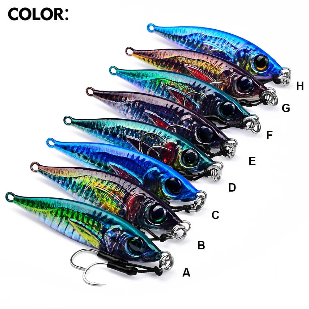 Leurres métalliques luminescents PRO BEROS 7-80g pour pêche lente au thon et mérou en mer