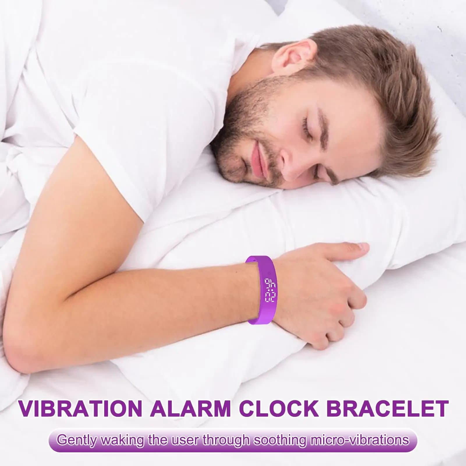 Bracelet réveil vibrant silencieux 3 alarmes - Montre vibreur organisateur quotidien pour enfants adultes seniors