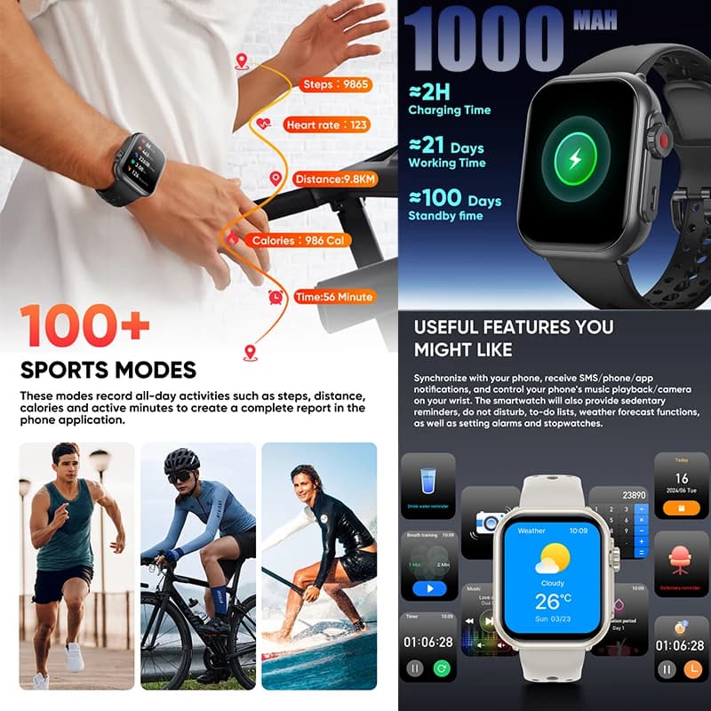 Montre Xiaomi Ultra2 pour femme pêcheuse : écran AMOLED 1.85", 1000mAh, étanche, appels, design féminin