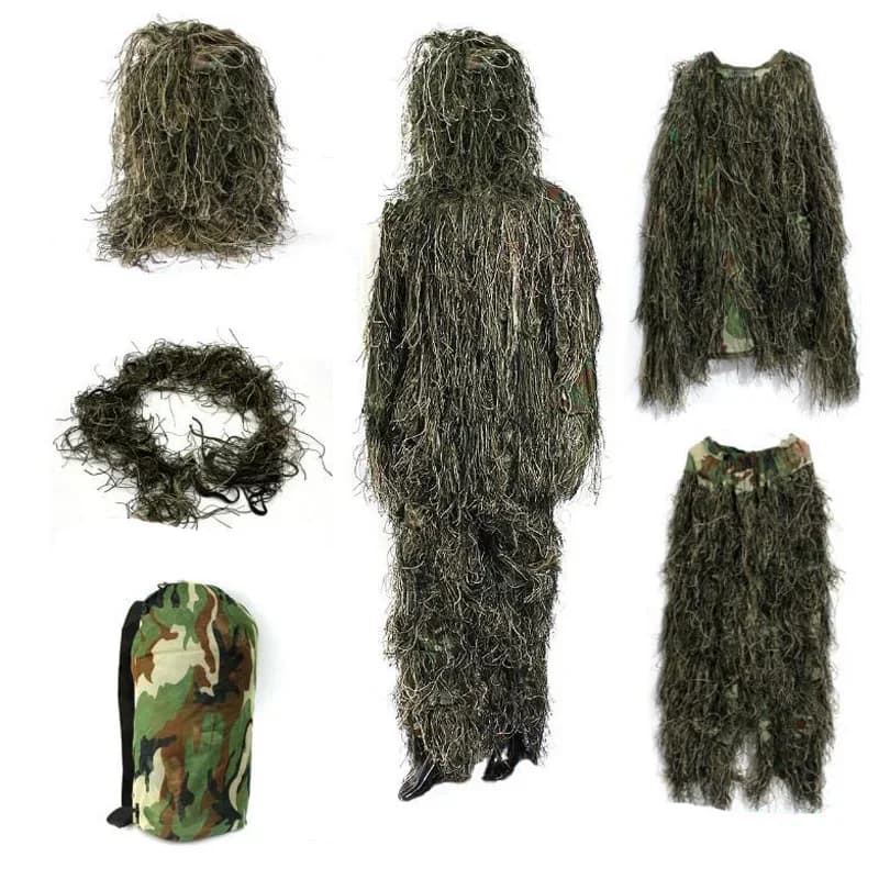 Costume ghillie camouflage forêt 3D tactique sniper airsoft militaire pêche extérieur