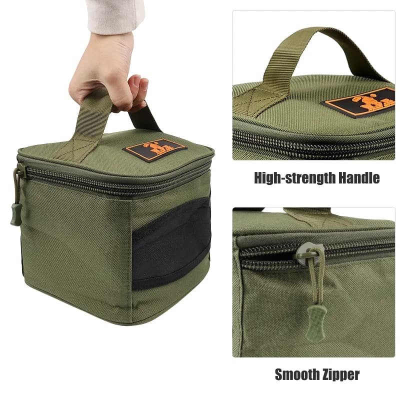 Pochette de rangement universelle pour moulinets pêche 500-10000 série tissu Oxford vert durable