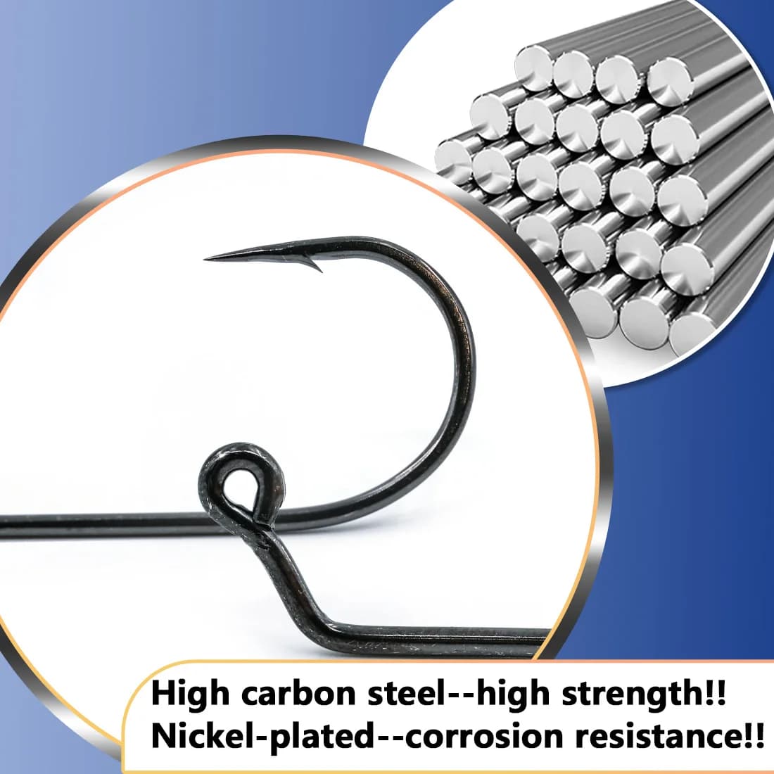 Jig Hook 60 Degree 25Pcs - Hameçon longue tige acier carbone pour pêche mer et leurres souples