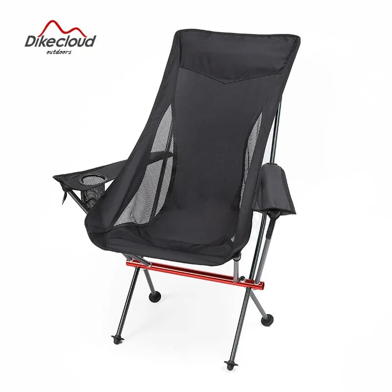 Chaise pêche avec accoudoirs pliante Dikecloud - dossier confortable et structure aluminium