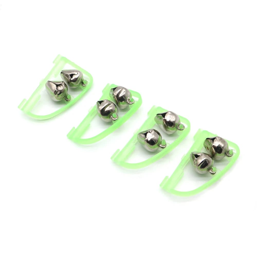 5Pcs Clochettes Lumineuses Double pour Détection de Touche Nocturne - Accessoires Pêche Rapide et Portable