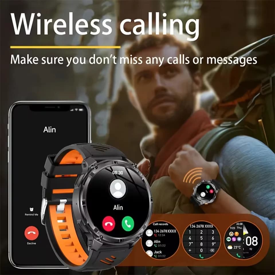 Montre T-Rex3 Pro 2026 - Batterie 1100mAh, GPS Trajet, Étanche 5ATM, Boussole Militaire Smartwatch Outdoor