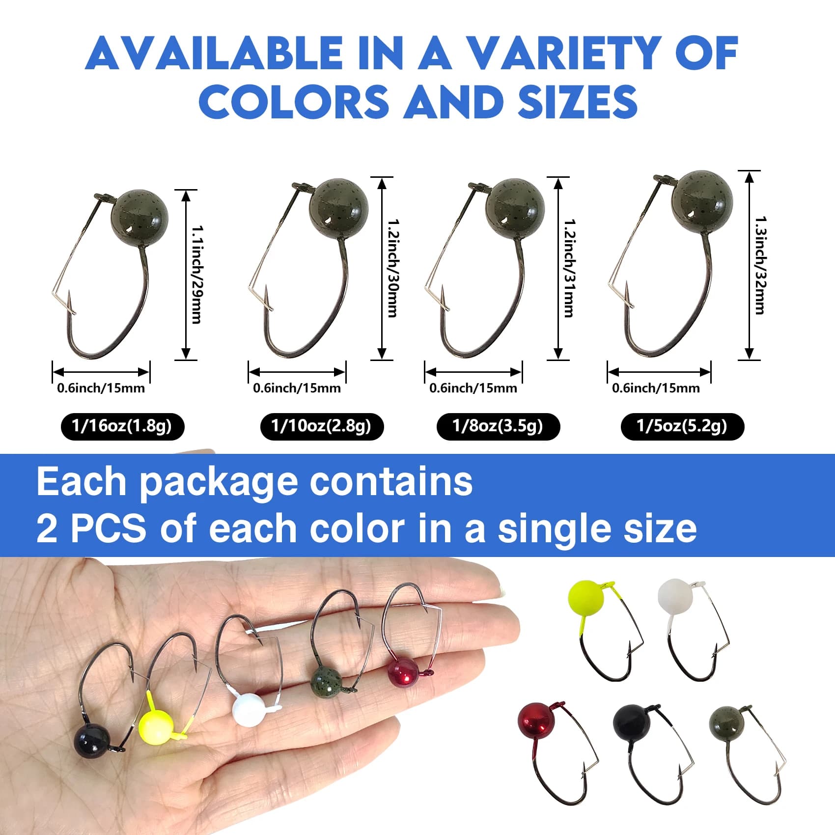 Hameçons Aventik Weedless Wacky Rig pour pêche du black bass - 10 pièces sans herbe