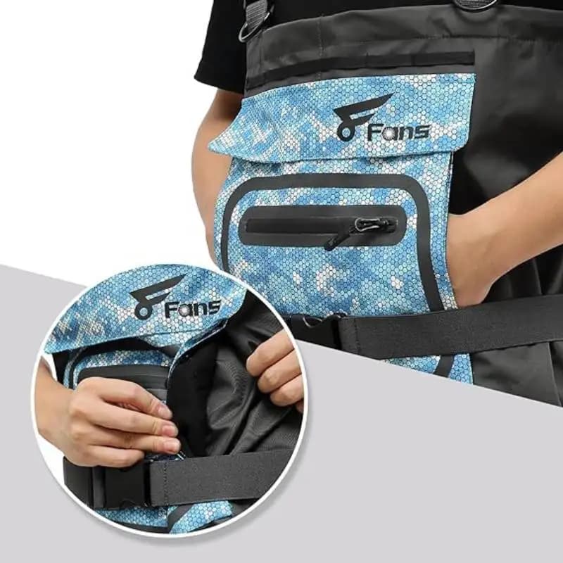 Waders de pêche respirants imperméables mixte homme femme avec pieds nylon pour rivière et étang