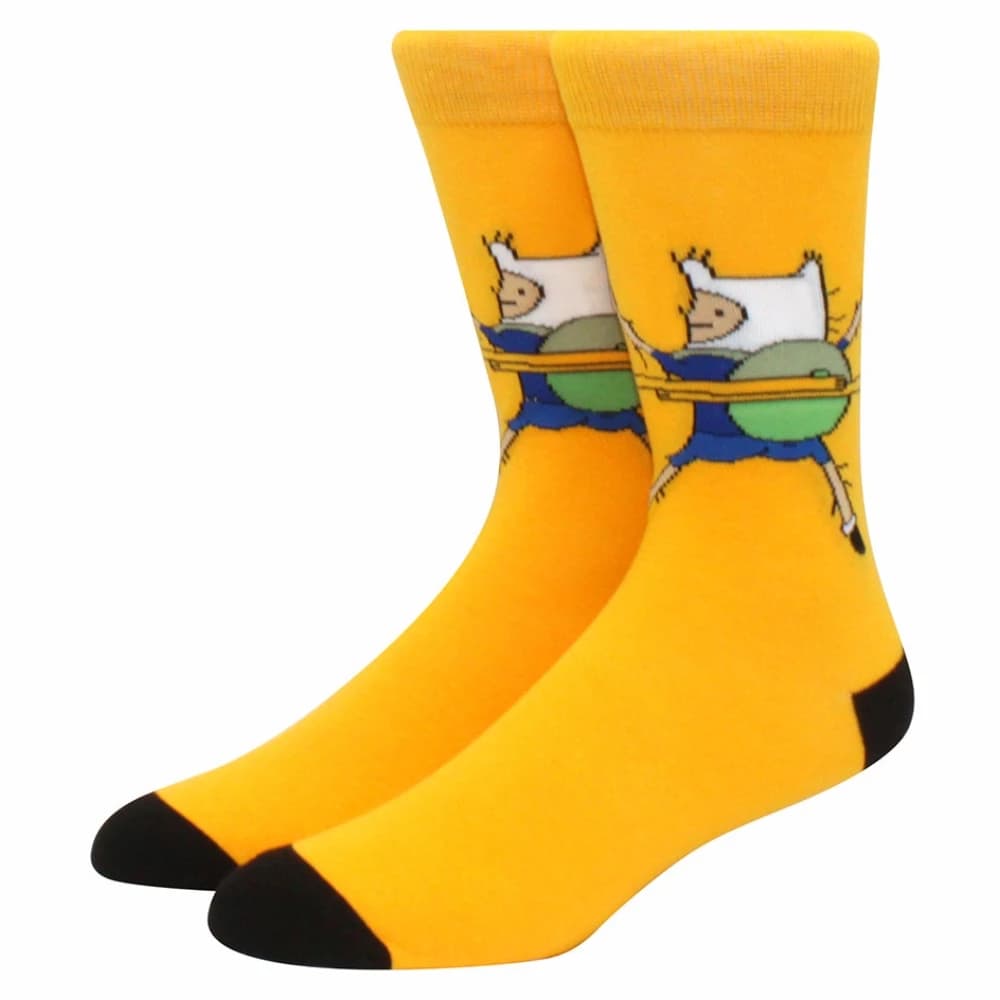 Chaussettes anime aventure manga jaunes coton déguisement cosplay fête originales printemps homme femme