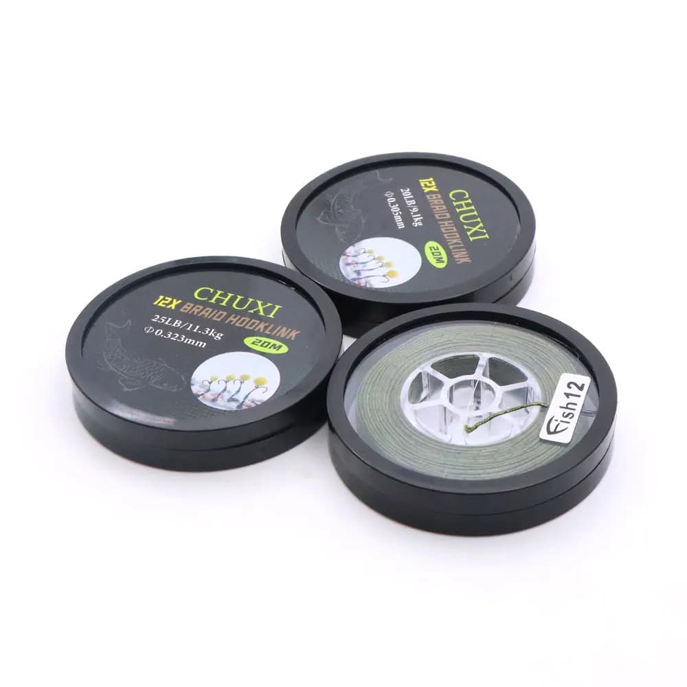 Ligne de pêche à la carpe 20m tresse souple 12 brins 20/25/35LB pour montage hair rig