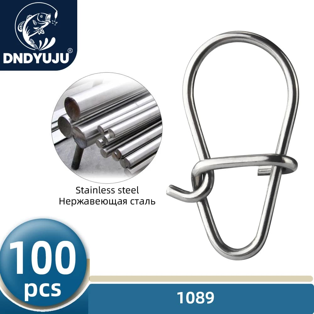 100 pièces snaps pêche acier 304 DNDYUJU émerillons roulants pour connecteurs leurres et accessoires