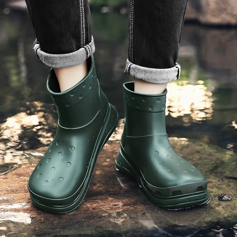 Bottes de pluie STRONGSHEN mode plateforme - Chaussures pêche légères antidérapantes cuisine travail