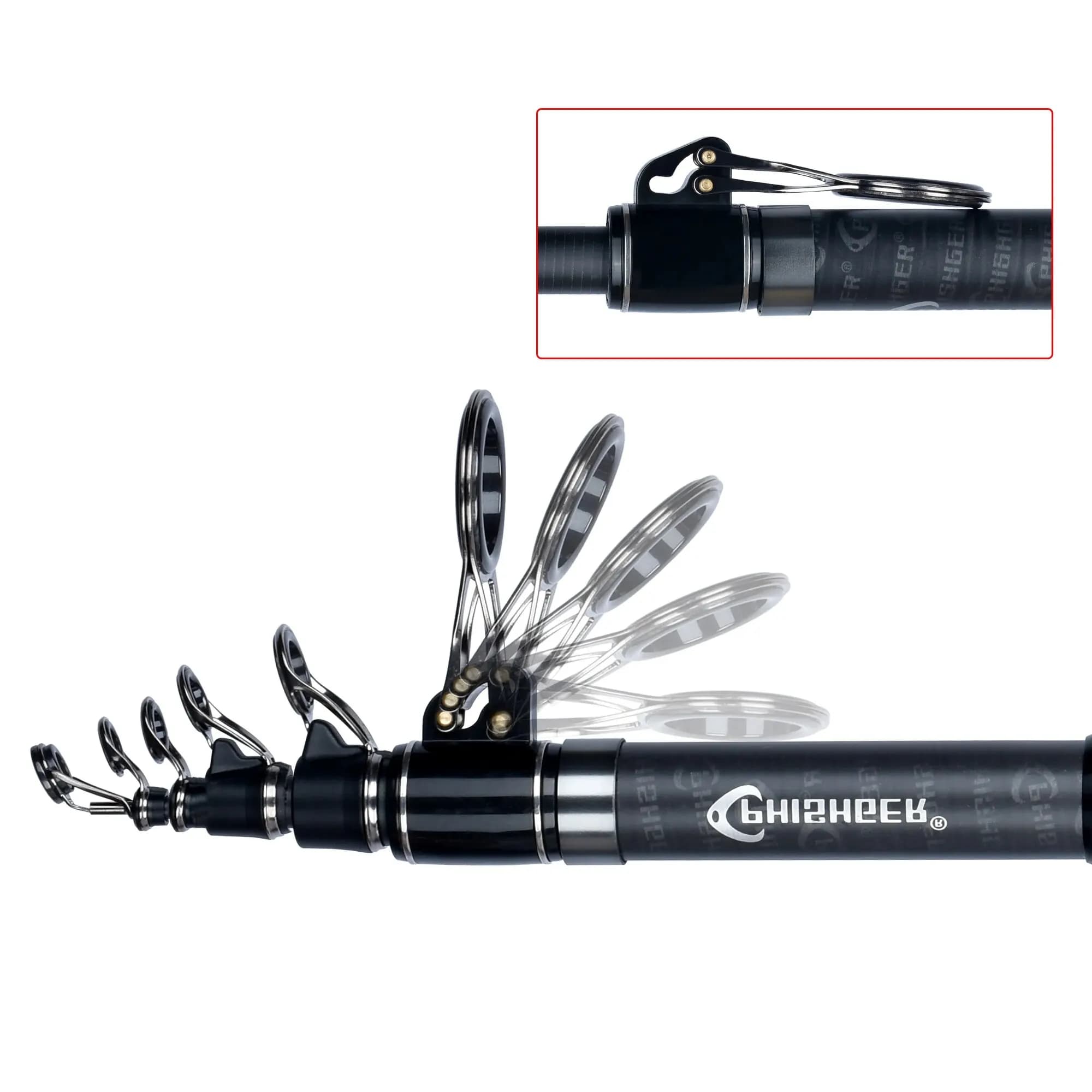Canne télescopique surf casting PHISHGER 3.6m 4.2m 4.5m puissance 80-150g carbone 30T voyage pêche plage shore