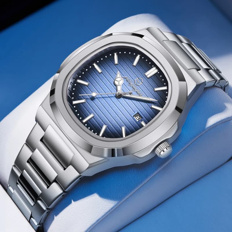 Montre militaire homme luxe 2026 étanche luminescente date semaine acier inoxydable boîte cadeau