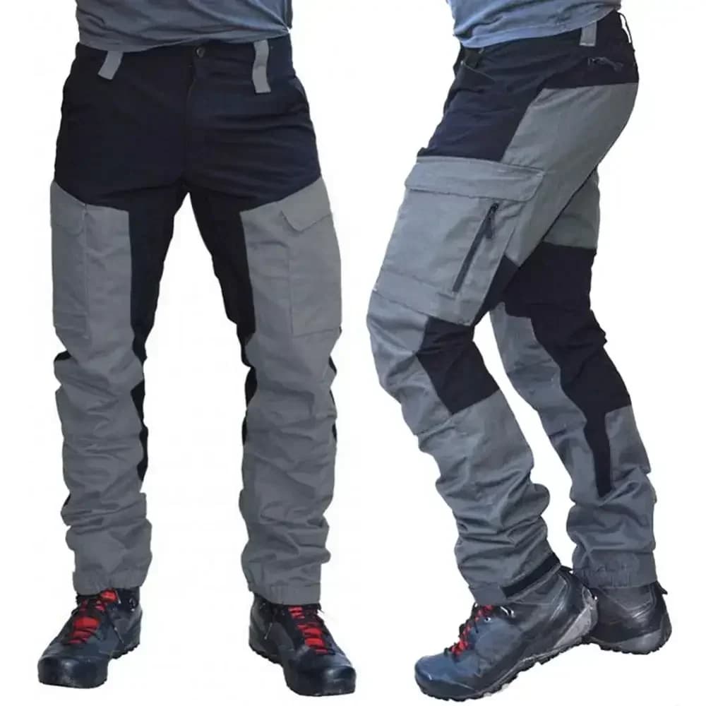 Pantalon cargo slim printemps homme - Multi-poches patchwork - Pêche camping sport outdoor