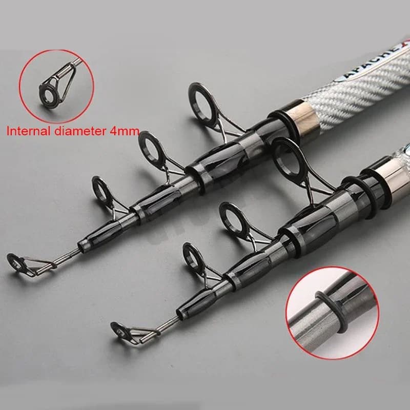 Canne à pêche télescopique carpe 2.1m à 3.6m portable longue portée 50-150g manche bois pêche spinning