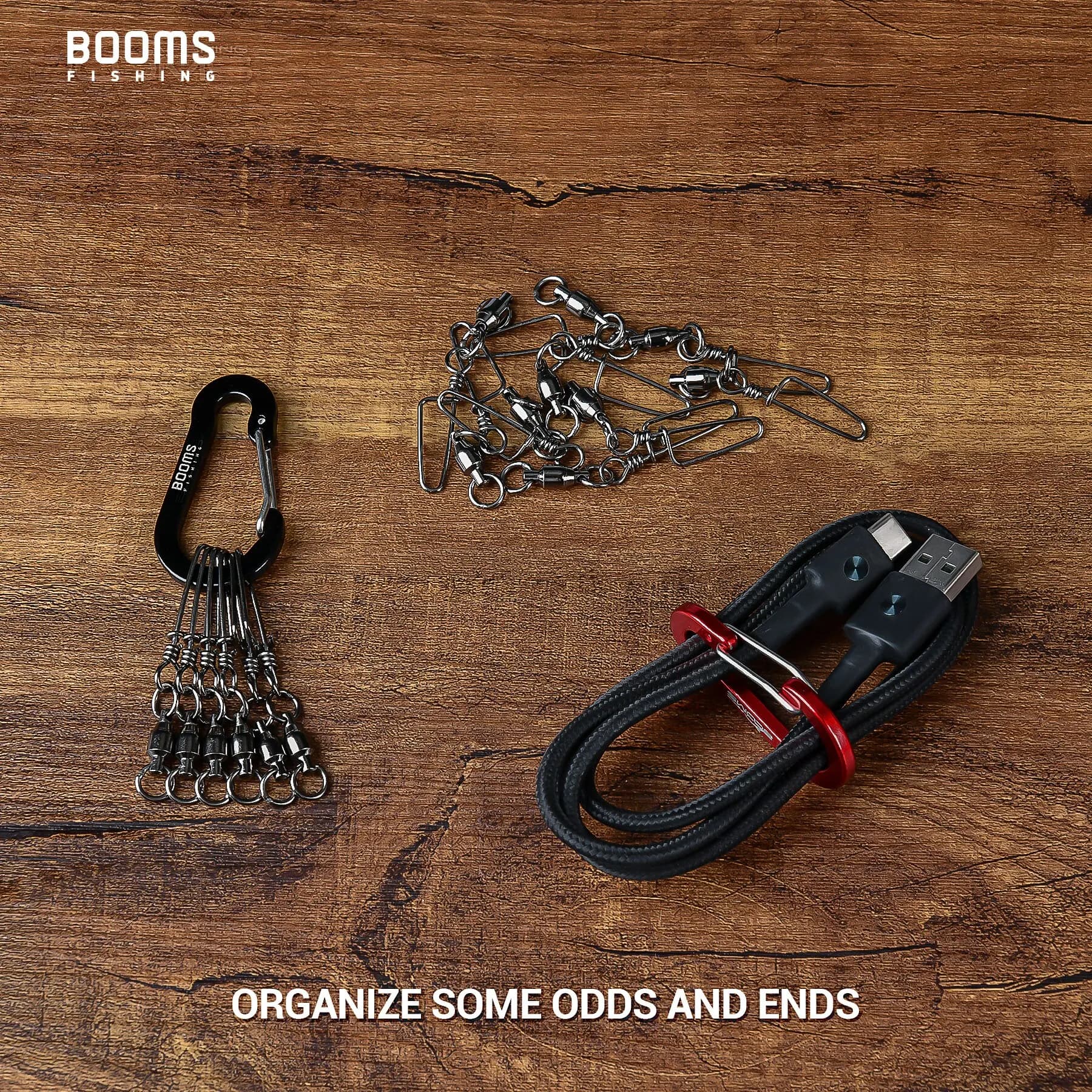 Booms Fishing CC1 6 mousquetons aluminium alliage porte-clés camping escalade pêche accessoires