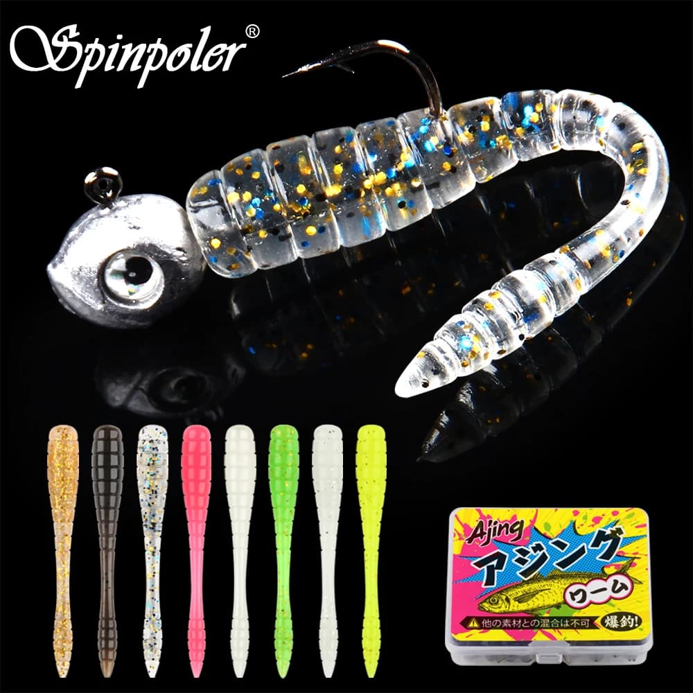 Leurre souple Ajing Spinpoler 4.8cm pour pêche en rivière et roche, appât mini pour petits prédateurs