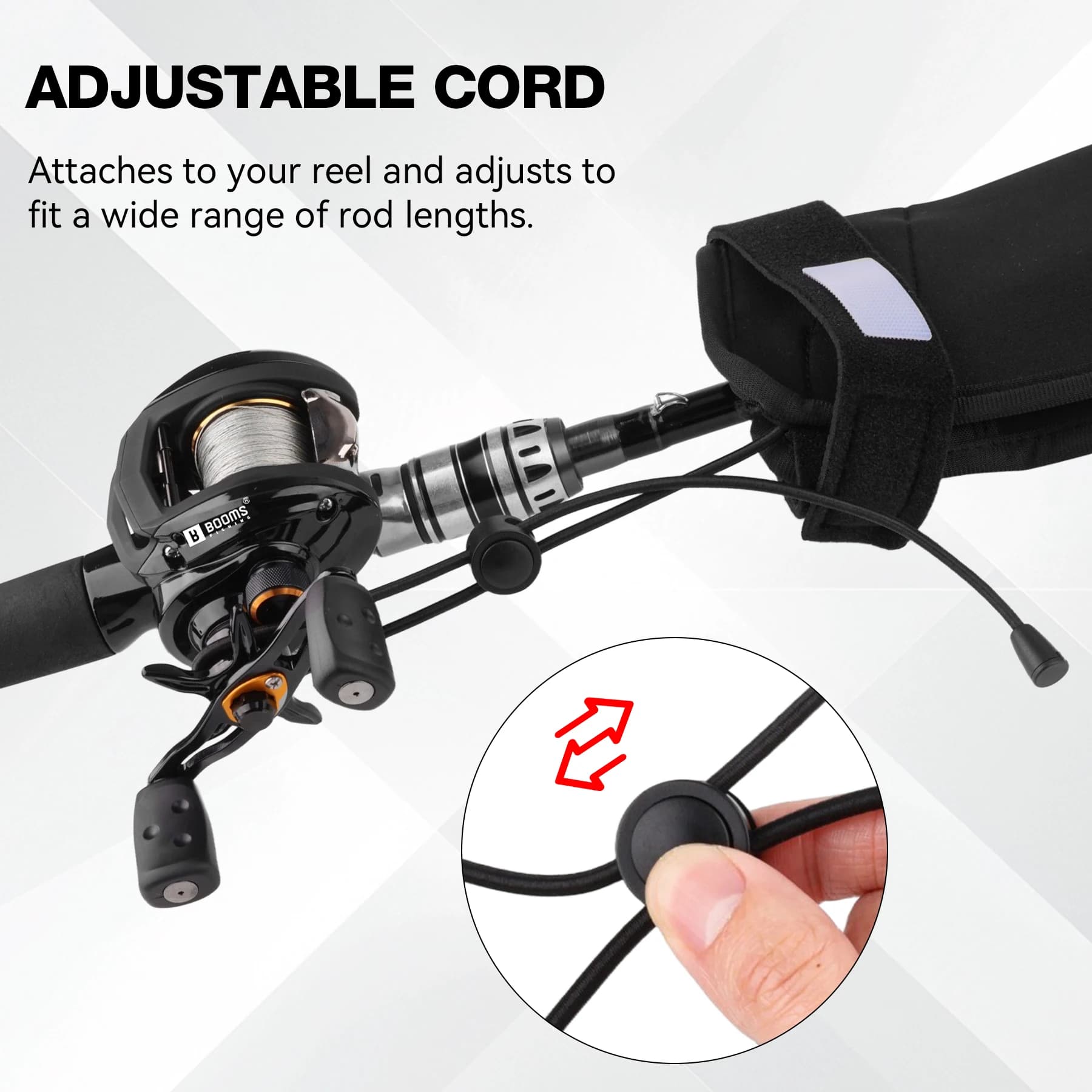 Protections de canne à pêche Booms Fishing RS8 en néoprène avec boucle de suspension pour rangement