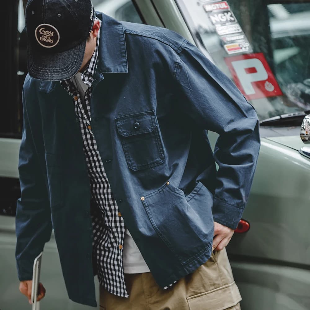 Veste chasse épaule tombée col rabattu multi-poches pour pêche printemps automne travail