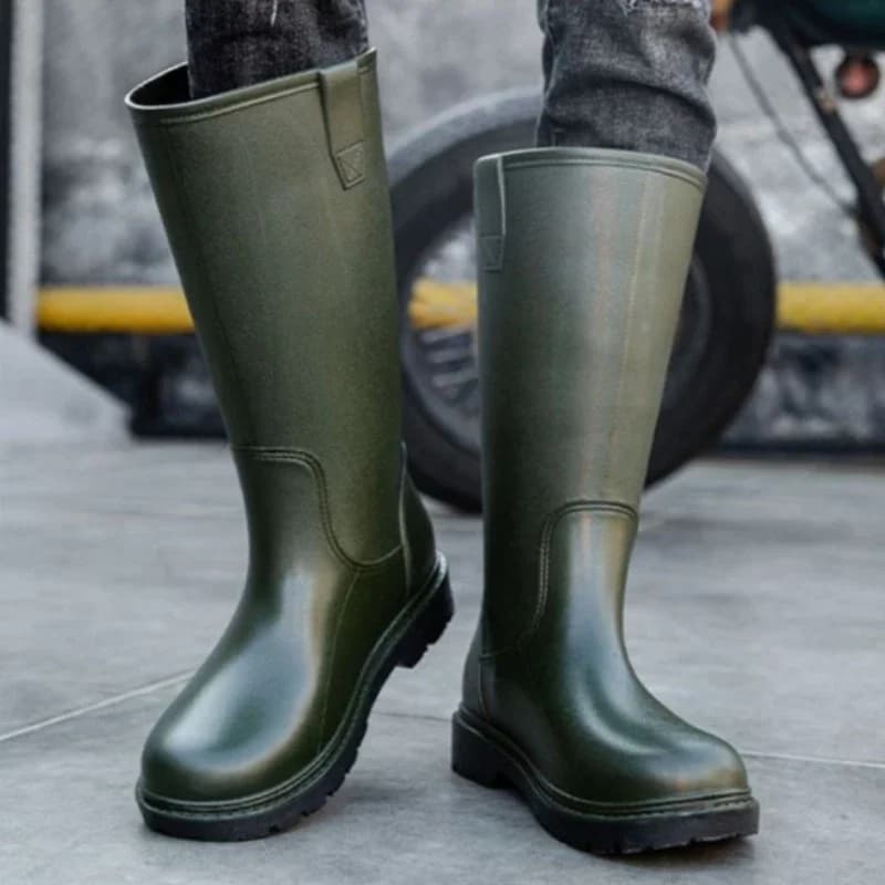 Bottes de pêche homme économiques sans lacets antidérapantes résistantes jardin extérieur