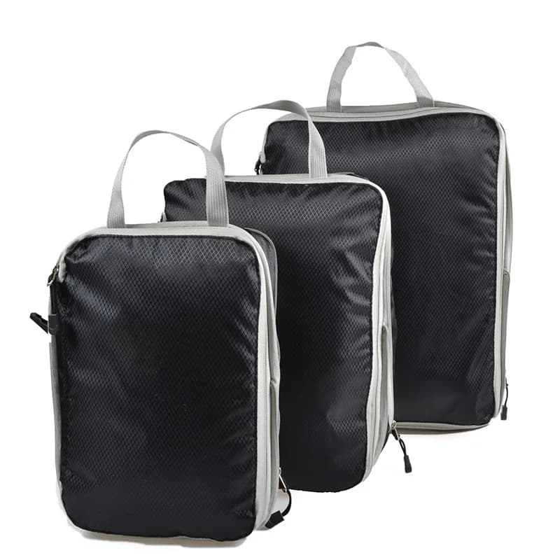 Cubes de rangement pliables compressibles étanches voyage organisation valise nylon portable avec sac à main