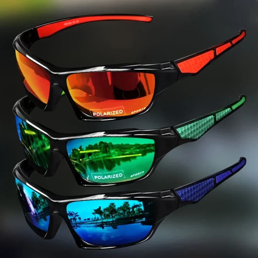 Lunettes de sport mode polarisées UV - Cadre rond métal personnalisable pour hommes et femmes - Protection UV400