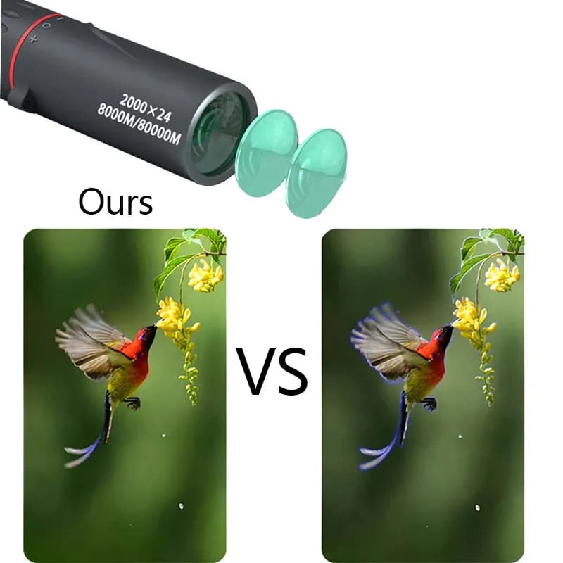 Mini télescope monoculaire 2000x24 portable HD vision nocturne étanche pour randonnée observation oiseaux
