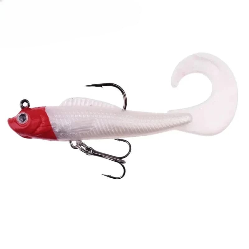 Leurre souple 6 pièces Swim Tail pour bar et carpe - Appât artificiel silicone wobblers pêche