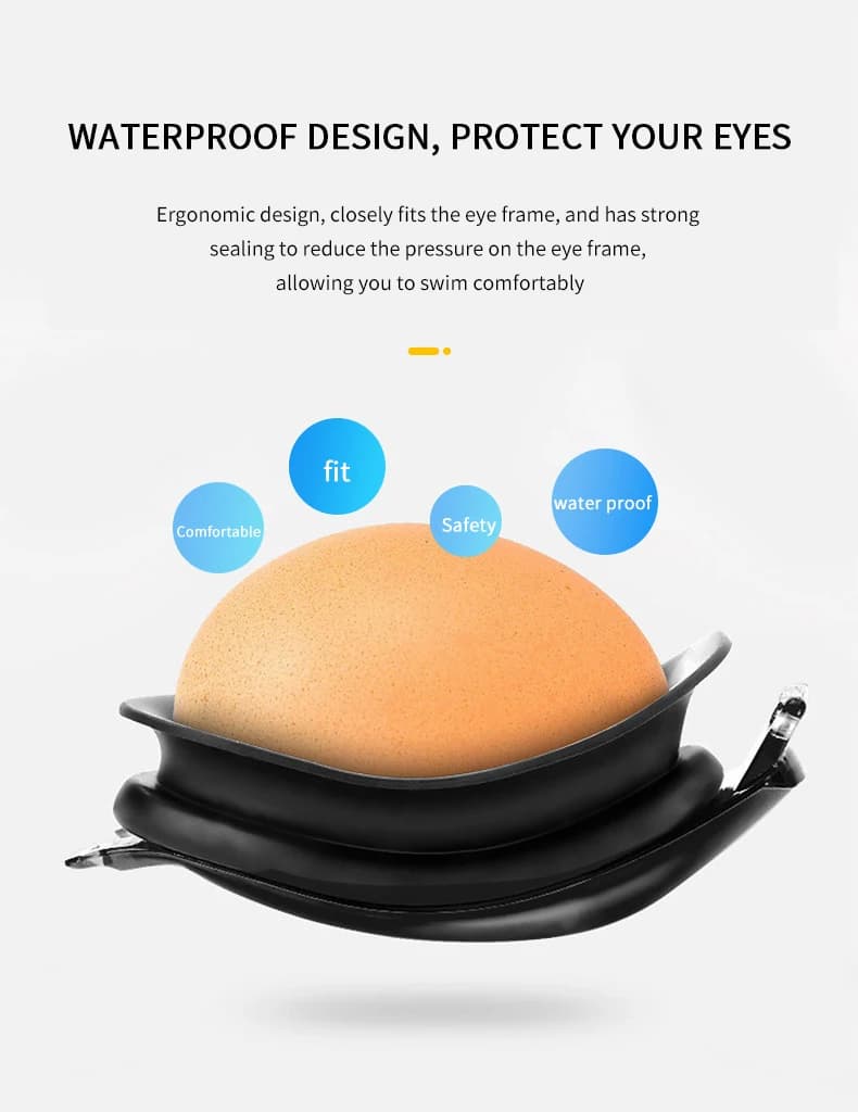 Lunettes de natation unisexe adultes anti-buée - Modèle professionnel ajustable en silicone étanche