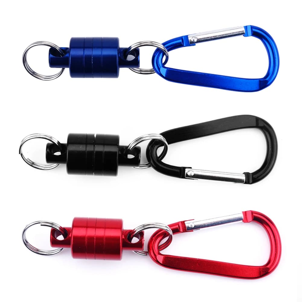 Clip magnétique pêche rapide porte-épuisette relâche rapide avec mousqueton portable