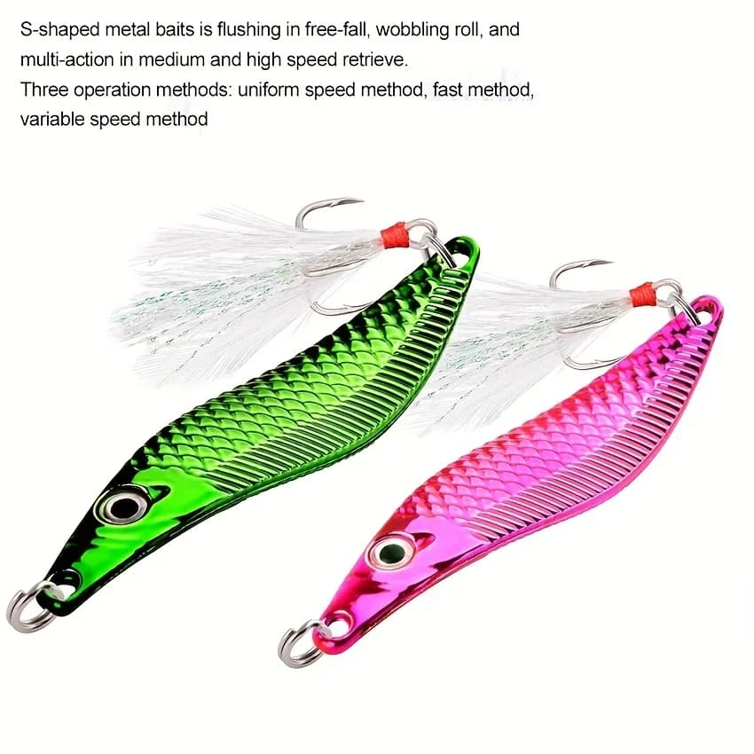 Leurre métal cuillère VIB Aorace 7g-20g avec plume pour pêche de nuit brochet perche sandre