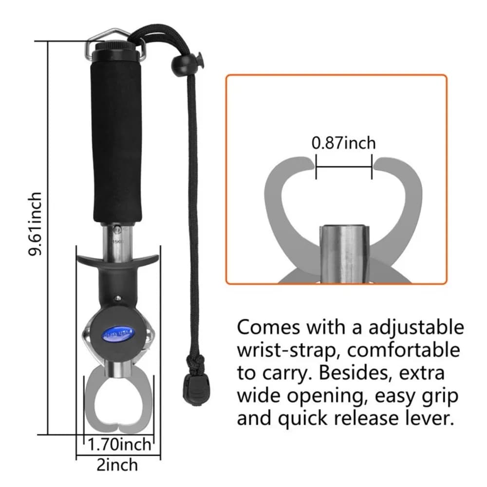 Pince coupe-grippe poisson pliable acier inox avec balance et mètre intégrés pour carpe et pêche