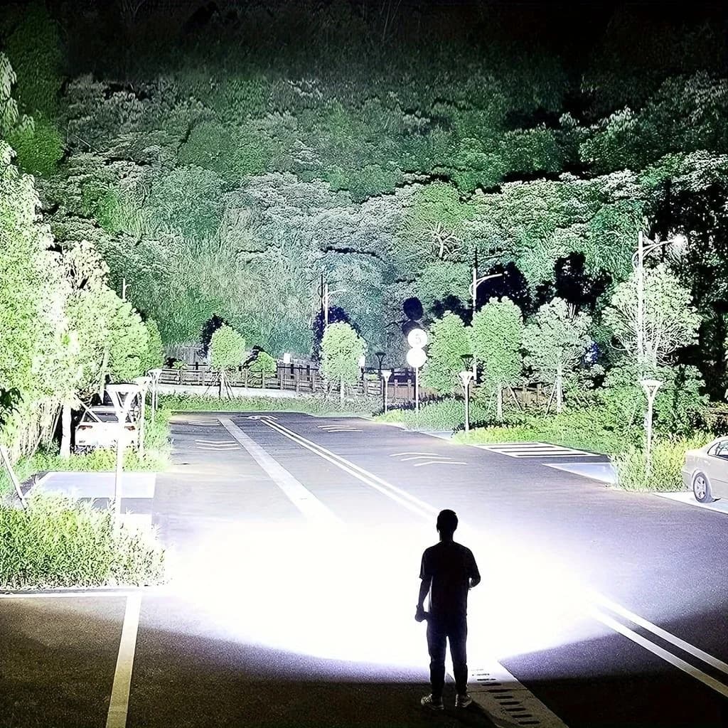Lampe frontale 450000000LM ultra puissante portée 3000m rechargeable pour pêche et chasse nocturne