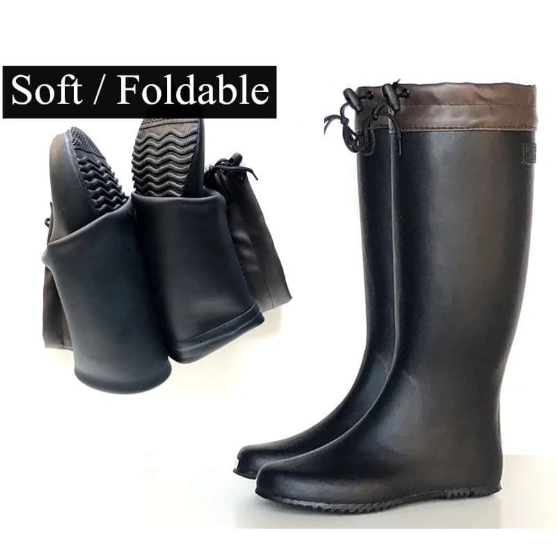 Bottes pliantes souples hautes légères étanches pêche wading chaussures eau hommes adultes extérieur