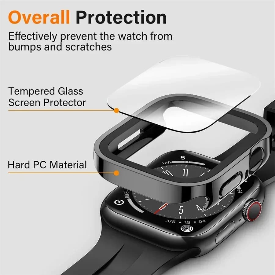 Étui de protection étanche et coque verre trempé pour Apple Watch 7 8 9 45mm 41mm - Accessoire iWatch 5 SE 6 44mm 40mm