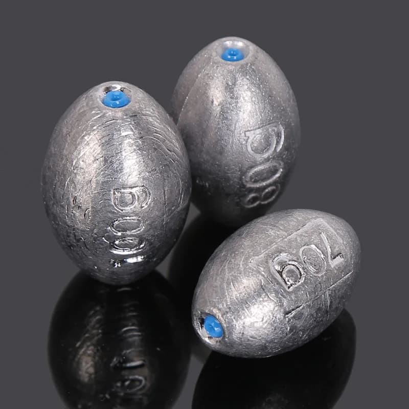 Plombs de pêche mer 2g-60g olive troués avec échelle - lest plombé pour pêche en mer précise