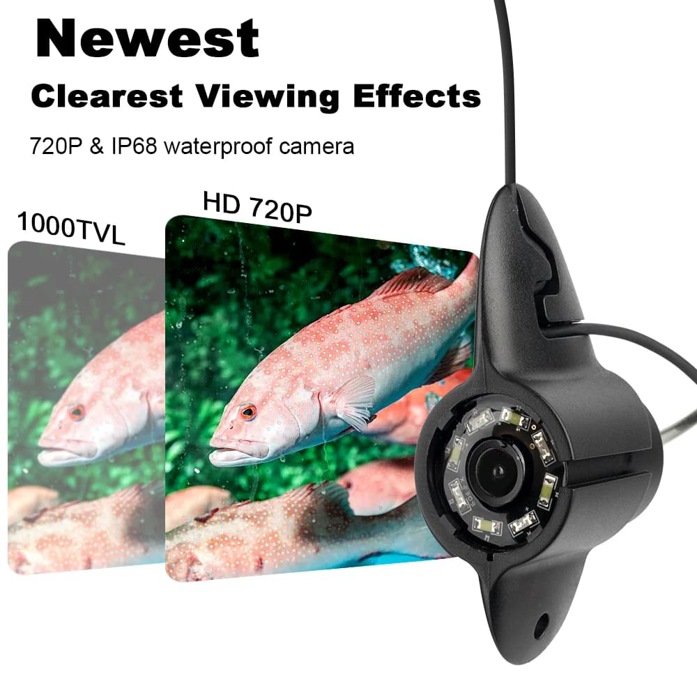 Caméra sous-marine 7 pouces pour pêche - Endoscope avec vision nocturne IR et enregistrement vidéo