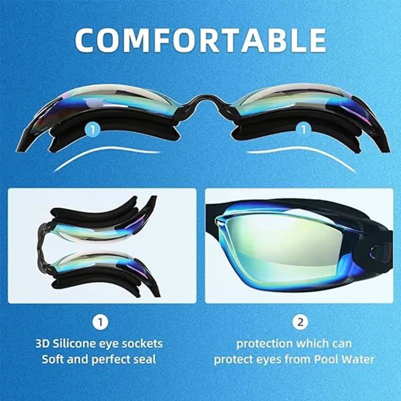 Lunettes de natation ARENA anti-buée avec bouchons d'oreilles - Protection UV étanche réglable hommes femmes
