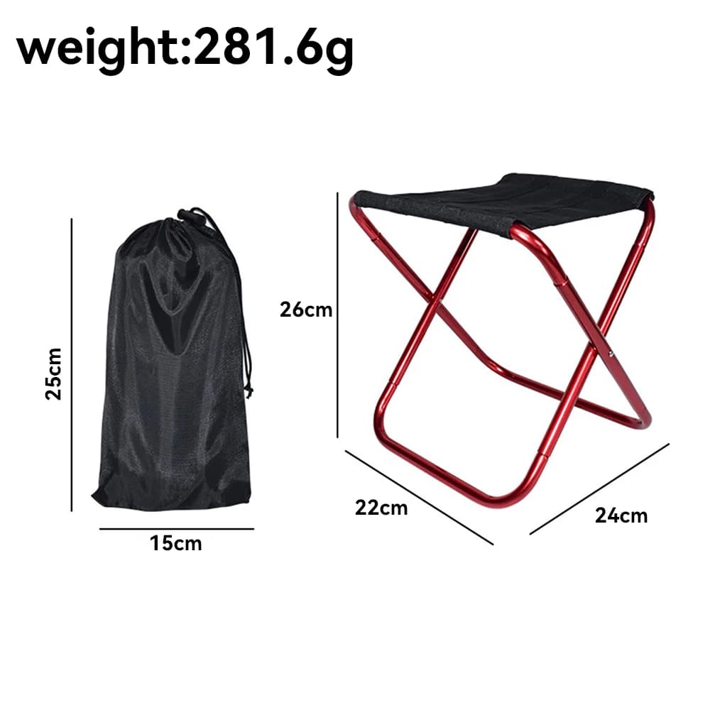 Tabouret pliant aluminium mini stockage pour pêche et pique-nique - Ultraléger camping